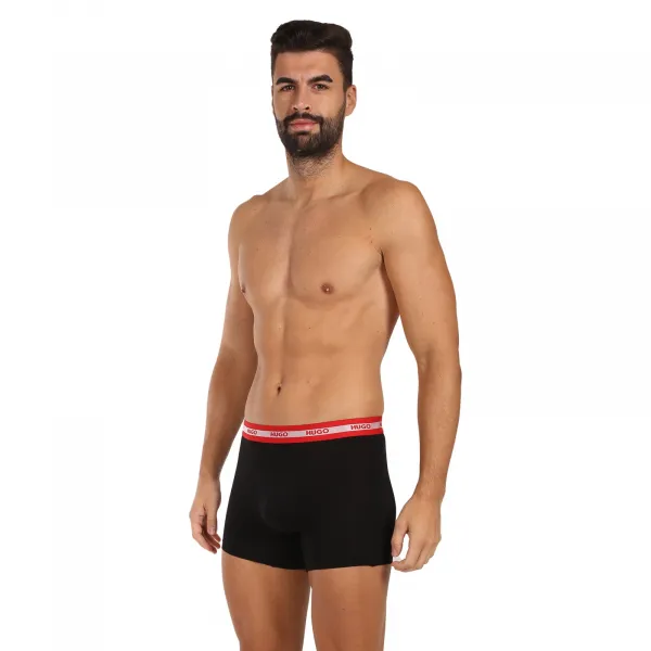 3PACK pánske boxerky HUGO čierné (50520475 962) S, trenky