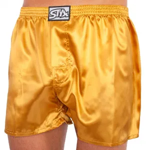 Pánske trenky Styx klasická guma saténové zlaté (C685) L, trenírky