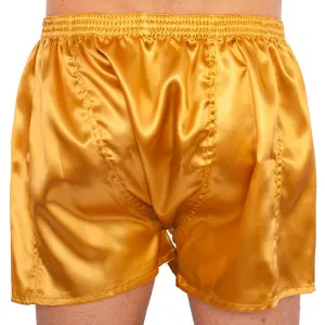 Pánske trenky Styx klasická guma saténové zlaté (C685) L, trenírky