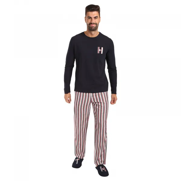 Pánske pyžamo Tommy Hilfiger s papučami viacfarebné v darčekovém balenie (UM0UM02989 0VB) M