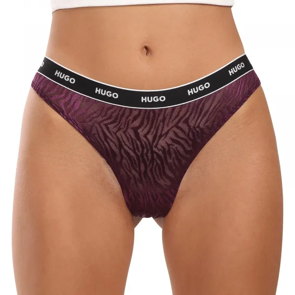 3PACK dámske tangá HUGO viacferbná (50523829 961) L
