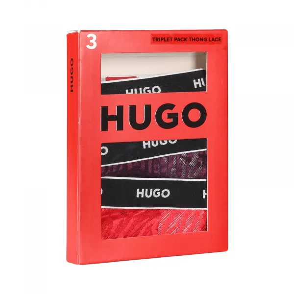 3PACK dámske tangá HUGO viacferbná (50523829 961) L