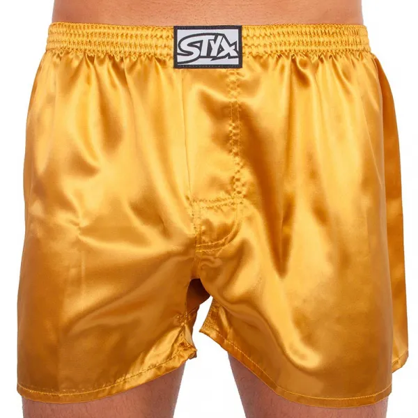 3PACK pánske trenky Styx klasická guma saténové viacfarebné (3C06350) M, trenírky