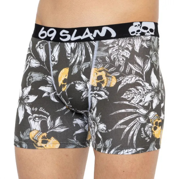 Pánske boxerky 69SLAM fit bamboo wild garden (MPBWGN-BB) M, trenky