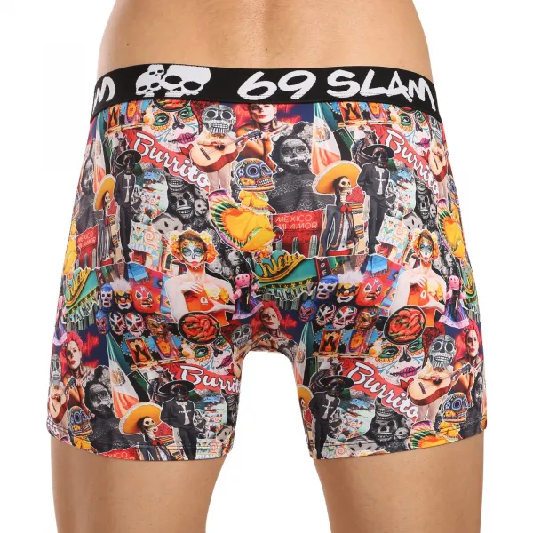 Pánske boxerky 69SLAM fit MEXICOLLAGE DYLAN (MBYMXG-PO) S, trenky