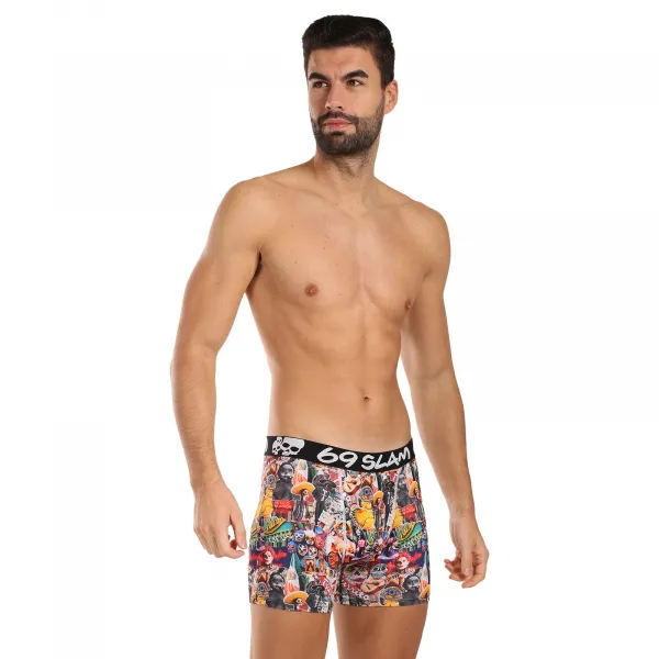 Pánske boxerky 69SLAM fit MEXICOLLAGE DYLAN (MBYMXG-PO) S, trenky