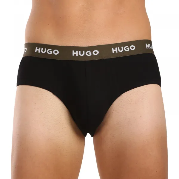 3PACK pánske slipy HUGO čierné (50517879 989) L