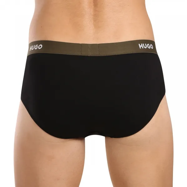 3PACK pánske slipy HUGO čierné (50517879 989) L