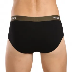 3PACK pánske slipy HUGO čierné (50517879 989) L