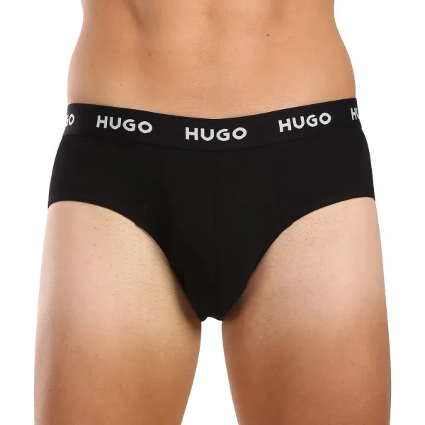 3PACK pánske slipy HUGO čierné (50517879 989) L