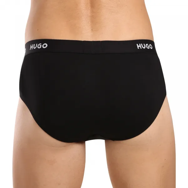 3PACK pánske slipy HUGO čierné (50517879 989) L
