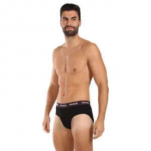 3PACK pánske slipy HUGO čierné (50517879 989) L
