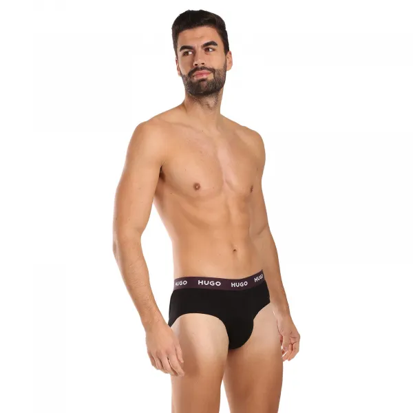 3PACK pánske slipy HUGO čierné (50517879 989) L