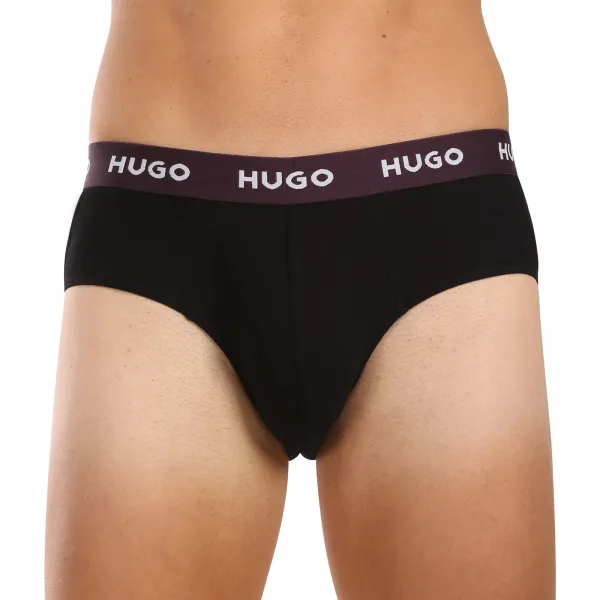 3PACK pánske slipy HUGO čierné (50517879 989) L