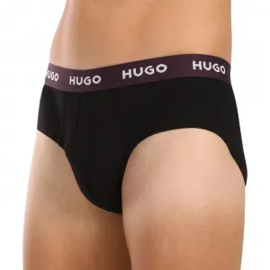 3PACK pánske slipy HUGO čierné (50517879 989) L