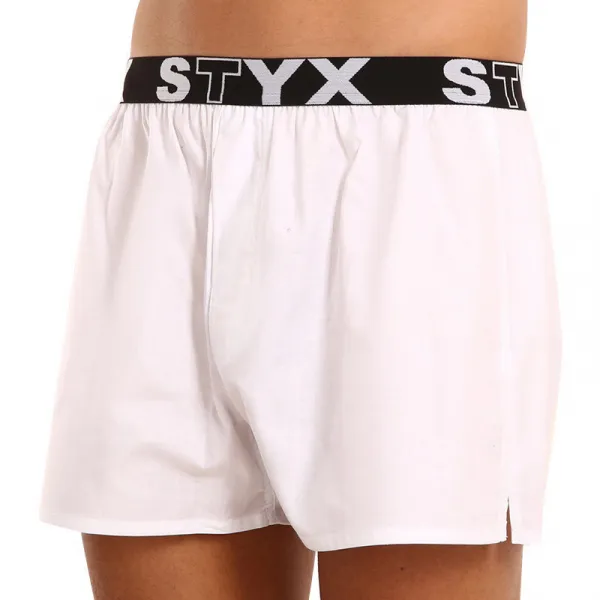 3PACK pánske trenky Styx športová guma biele (3B1061) M, trenírky