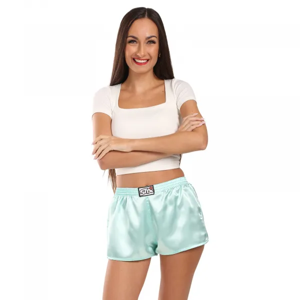 Dámske trenky Styx klasická guma saténové svetlo zelené (L1162) 3XL, trenírky