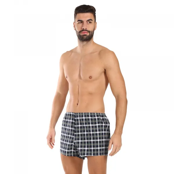 Klasické pánske trenky Foltýn viacfarebné kocky (K58) M, trenírky