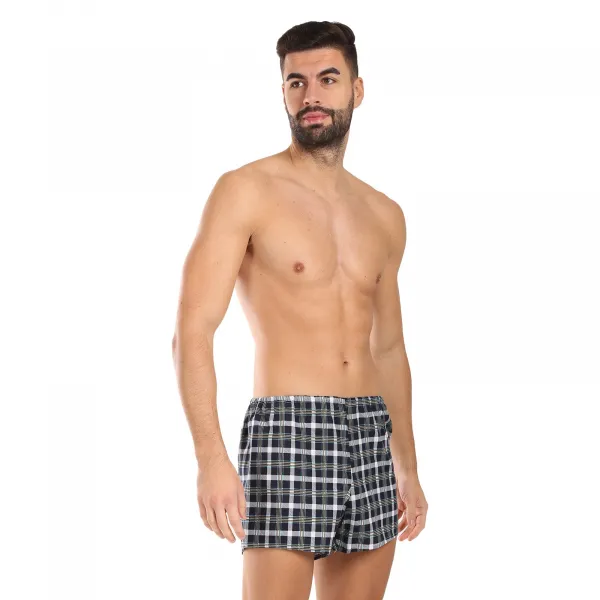 Klasické pánske trenky Foltýn viacfarebné kocky (K58) M, trenírky