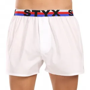 3PACK pánske trenky Styx športová guma biele trikolóra (3B2061) S, trenírky