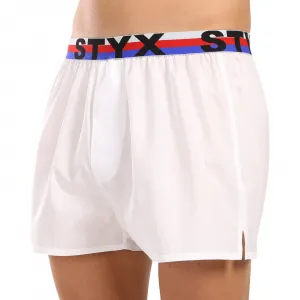 3PACK pánske trenky Styx športová guma biele trikolóra (3B2061) S, trenírky