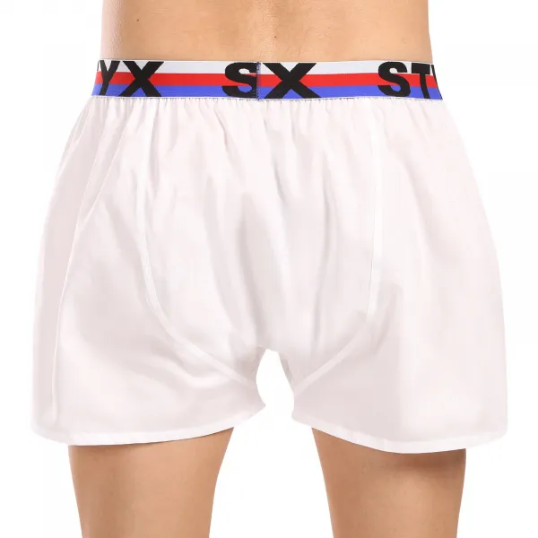 3PACK pánske trenky Styx športová guma biele trikolóra (3B2061) S, trenírky