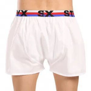 3PACK pánske trenky Styx športová guma biele trikolóra (3B2061) S, trenírky