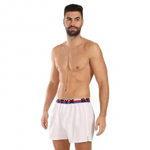 3PACK pánske trenky Styx športová guma biele trikolóra (3B2061) S, trenírky