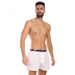 3PACK pánske trenky Styx športová guma biele trikolóra (3B2061) S, trenírky