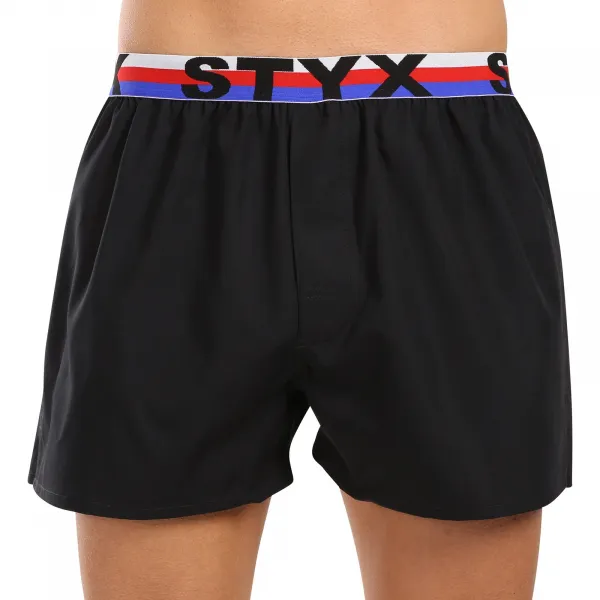5PACK pánske trenky Styx športová guma čierne trikolóra (5B1960) M, trenírky
