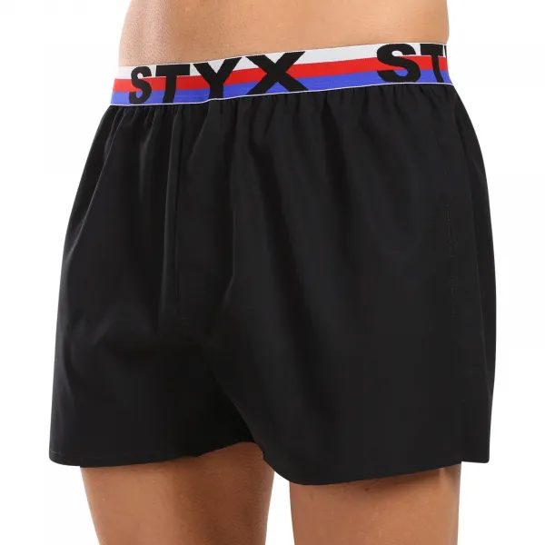 5PACK pánske trenky Styx športová guma čierne trikolóra (5B1960) M, trenírky