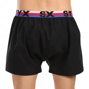 5PACK pánske trenky Styx športová guma čierne trikolóra (5B1960) M, trenírky