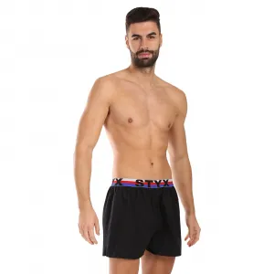 5PACK pánske trenky Styx športová guma čierne trikolóra (5B1960) M, trenírky