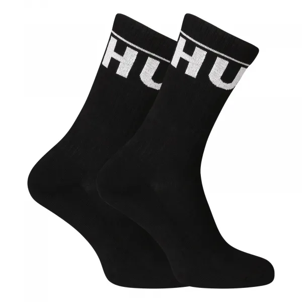 2PACK ponožky HUGO vysoké čierne (50510647 001) M
