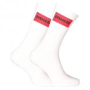 2PACK ponožky HUGO vysoké bielé (50510640 100) M