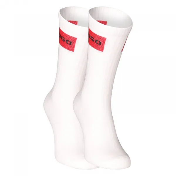 2PACK ponožky HUGO vysoké bielé (50510640 100) M