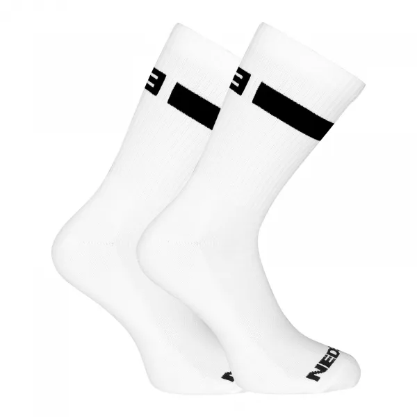 3PACK ponožky Nedeto športové vysoké bielé (3NOB4) S