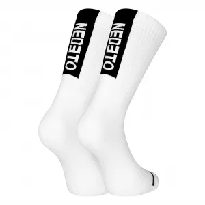 3PACK ponožky Nedeto športové vysoké bielé (3NOB2) S