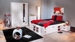 Posteľ z masívu 180x200cm s výsuvnými nočnými stolíkmi a úložným