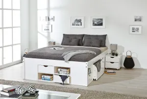 Posteľ z masívu 180x200cm s výsuvnými nočnými stolíkmi a úložným