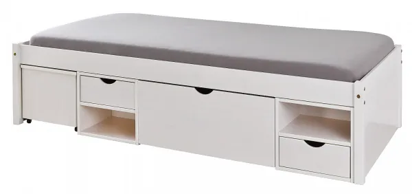 Posteľ z masívu 90x200cm s výsuvným nočným stolíkom a úložným