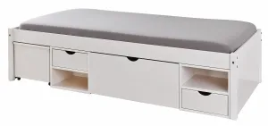 Posteľ z masívu 90x200cm s výsuvným nočným stolíkom a úložným