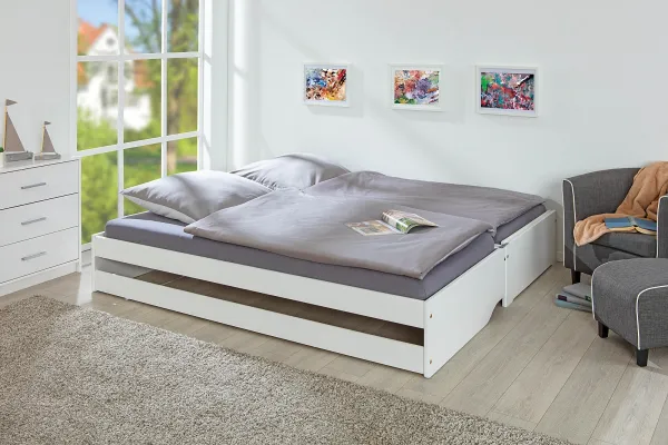 Výsuvná posteľ LOTAR biela 90x200 cm