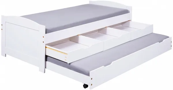 Posteľ z masívu 90x200cm s prístelkou a úložným priestorom janett -