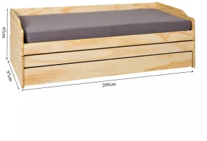 Posteľ s 3 lôžkami vrátane roštov LOTAR