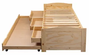 Posteľ z masívu 90x200cm s prístelkou a úložným priestorom janett -