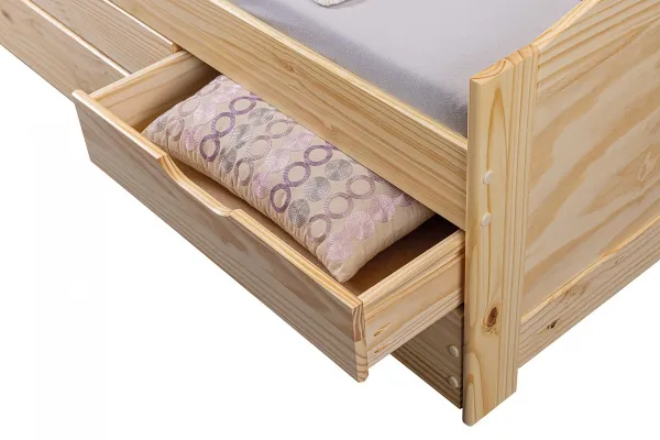 Posteľ z masívu 90x200cm s prístelkou a úložným priestorom janett -