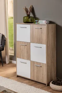 Vysoká komoda nadia - dub sonoma/biela