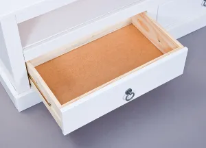 Tv stolík z masívu goult - biela