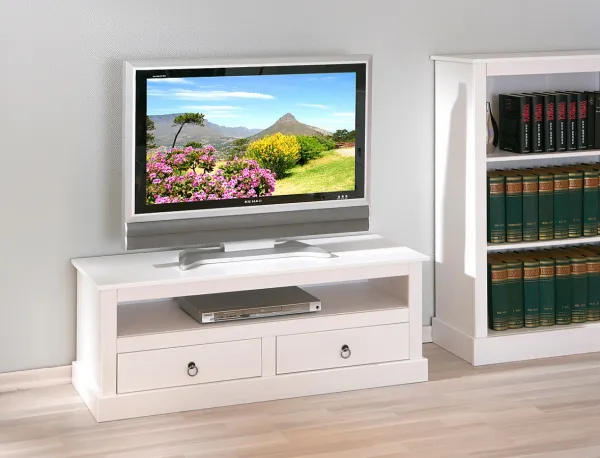 Tv stolík z masívu goult - biela